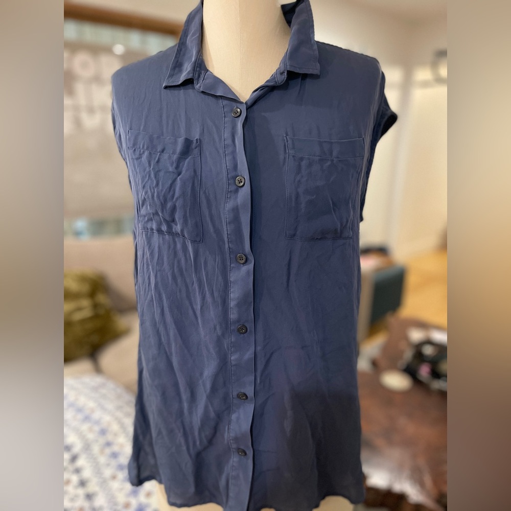 Pendleton Collared Button Down Silk Tank Small - image 1